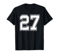 Number 27 Baseball Football Soccer T-Shirt - Custom Art Print for Adults - T-Shirt, Sweatshirt, Hoodie