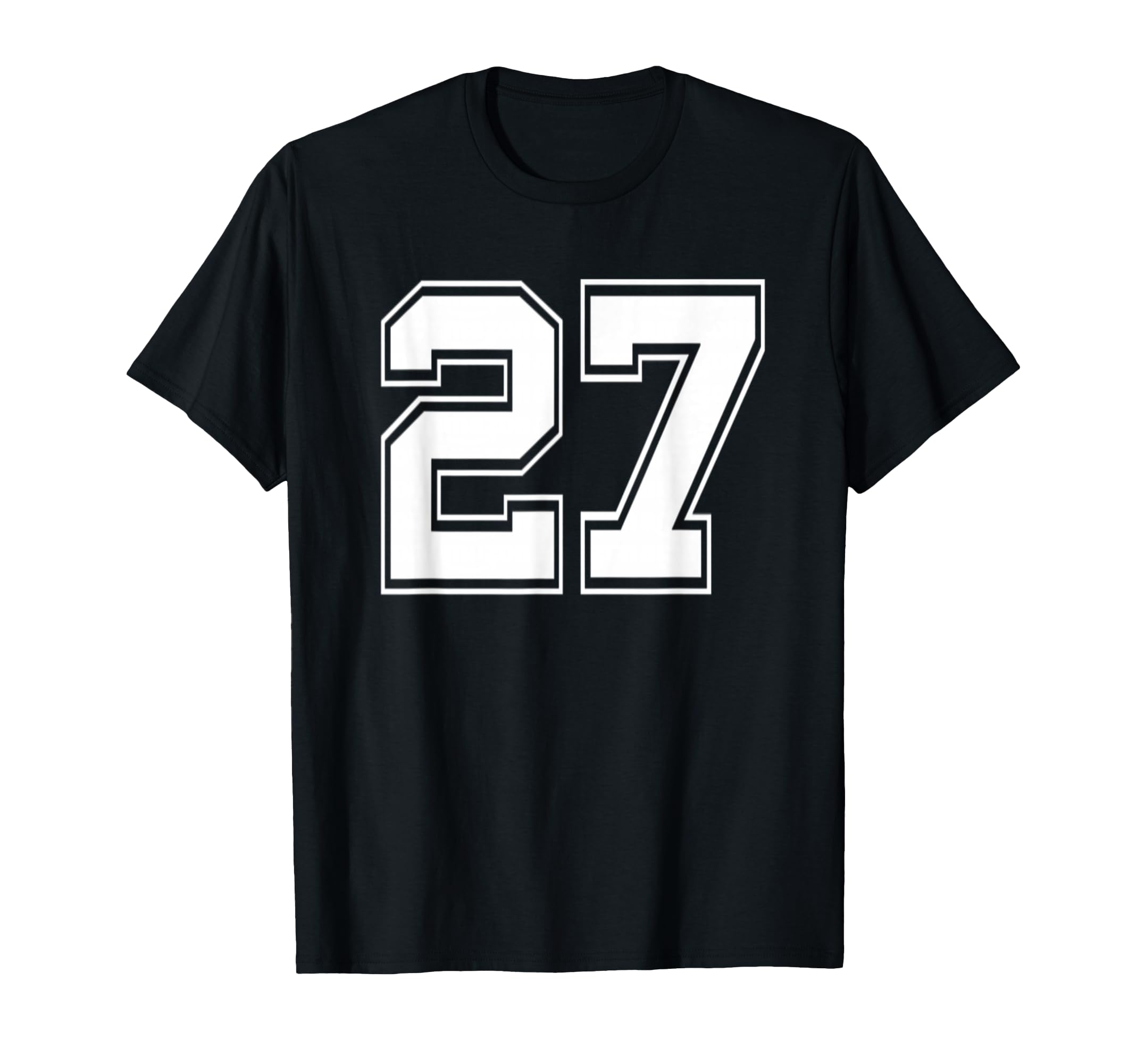 Number 27 Baseball Football Soccer T-Shirt - Custom Art Print for Adults - T-Shirt, Sweatshirt, Hoodie