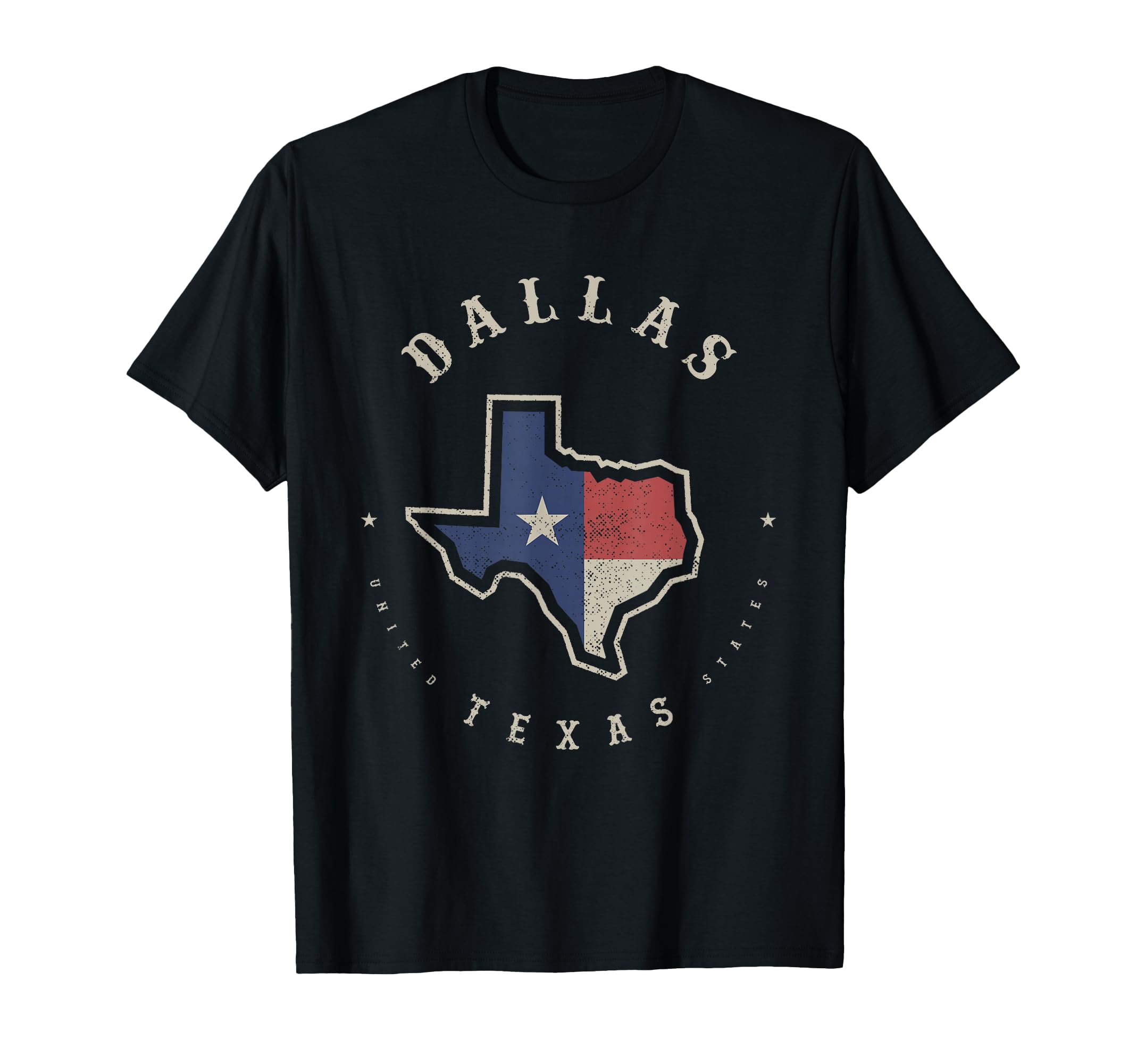 Dallas Texas State Flag Map Souvenir T-Shirt - Custom Art Print Men Women - T-Shirt, Sweatshirt, Hoodie