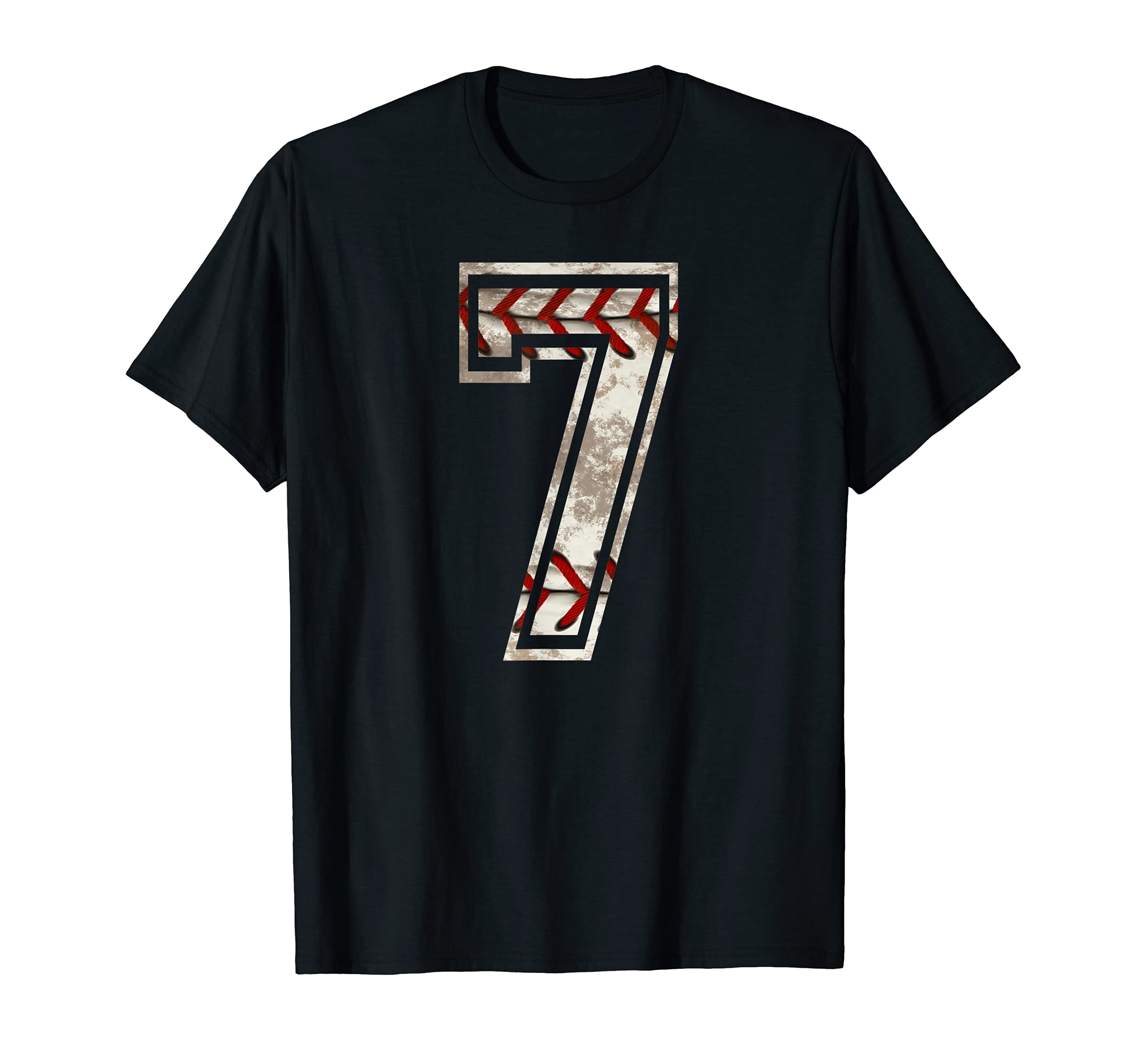 Baseball Jersey Number 7 Distressed T-Shirt - Aesthetic Graphic for Adults - T-Shirt, Sweatshirt, Hoodie