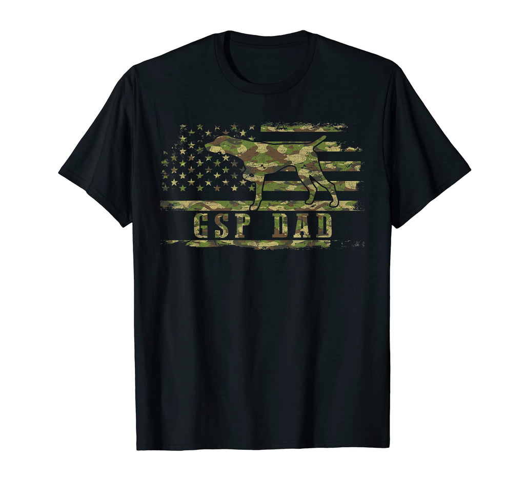 Mens Gsp Dad Camo American Flag German T-Shirt - Unique Graphic for Adults - T-Shirt, Sweatshirt, Hoodie