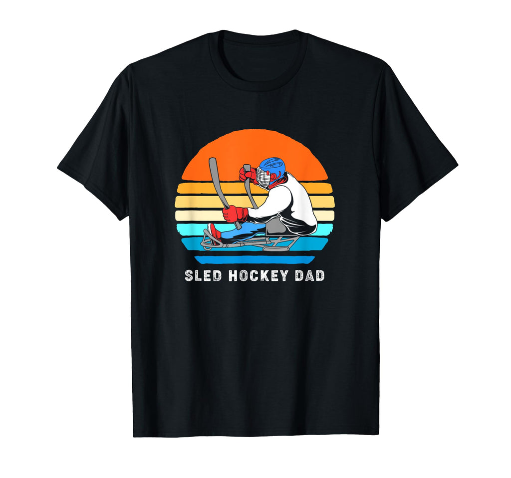 Sled Hockey Player Sled Hockey Dad T-Shirt - Minimalist Print Men Women - T-Shirt, Sweatshirt, Hoodie
