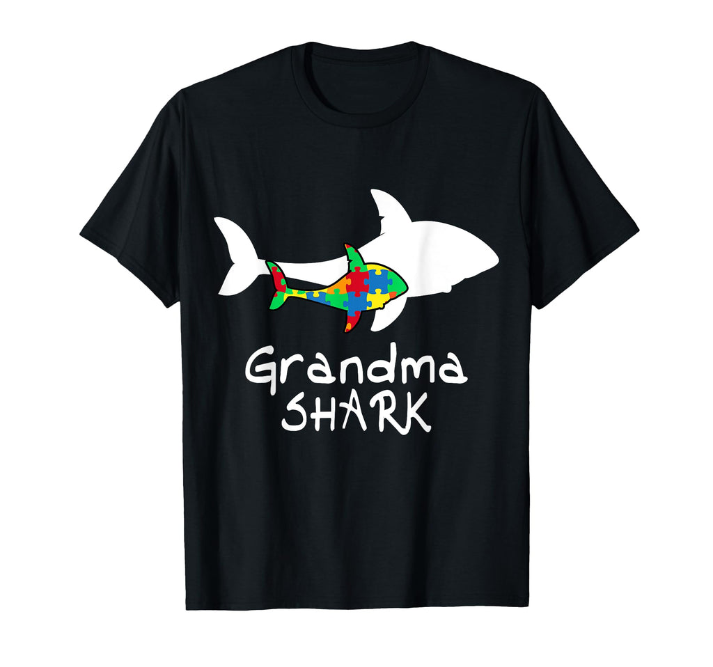 Grandma Shark Puzzle Piece Autism T-Shirt - Minimalist Print for Adults - T-Shirt, Sweatshirt, Hoodie