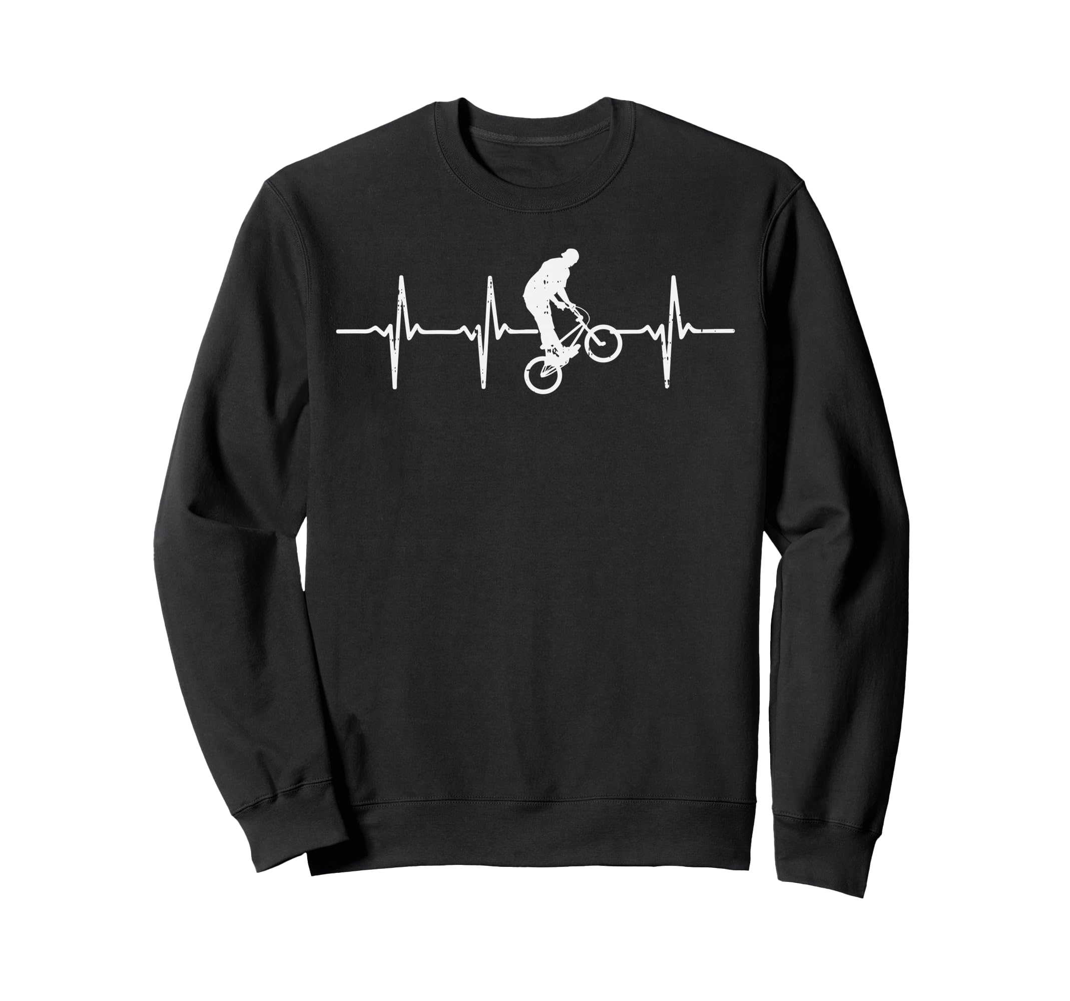 Heartbeat Bmx Bike Stunt Racing Sweatshirt - Custom Art Print Men Women - T-Shirt, Sweatshirt, Hoodie