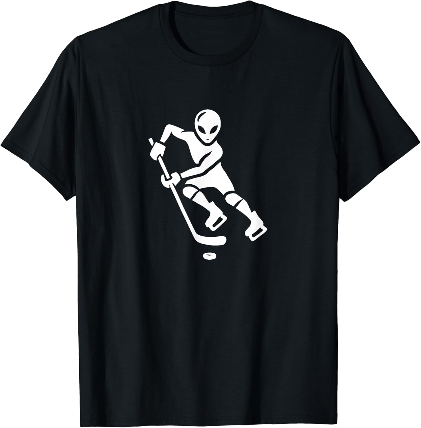 Alien Hockey Player Silhouette Minimalist - Adult & Kids T-Shirts, Sweatshirts & Hoodies apparel design preview 1