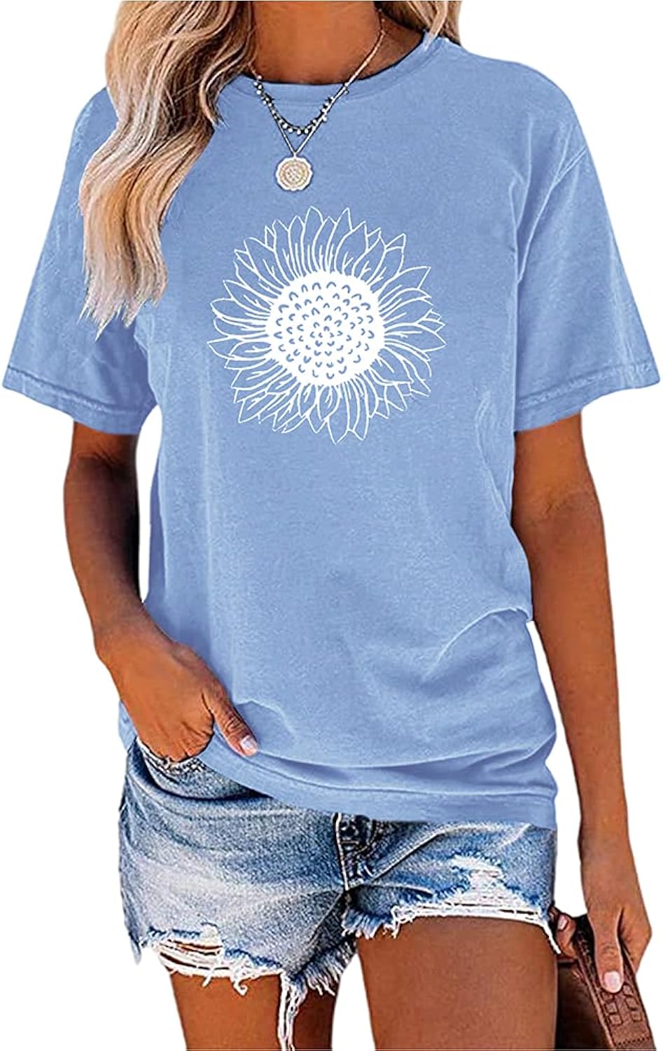 Womens Cute Sunflower Graphic Printed Vintage Short - Adult & Kids T-Shirts, Sweatshirts & Hoodies apparel design preview 1