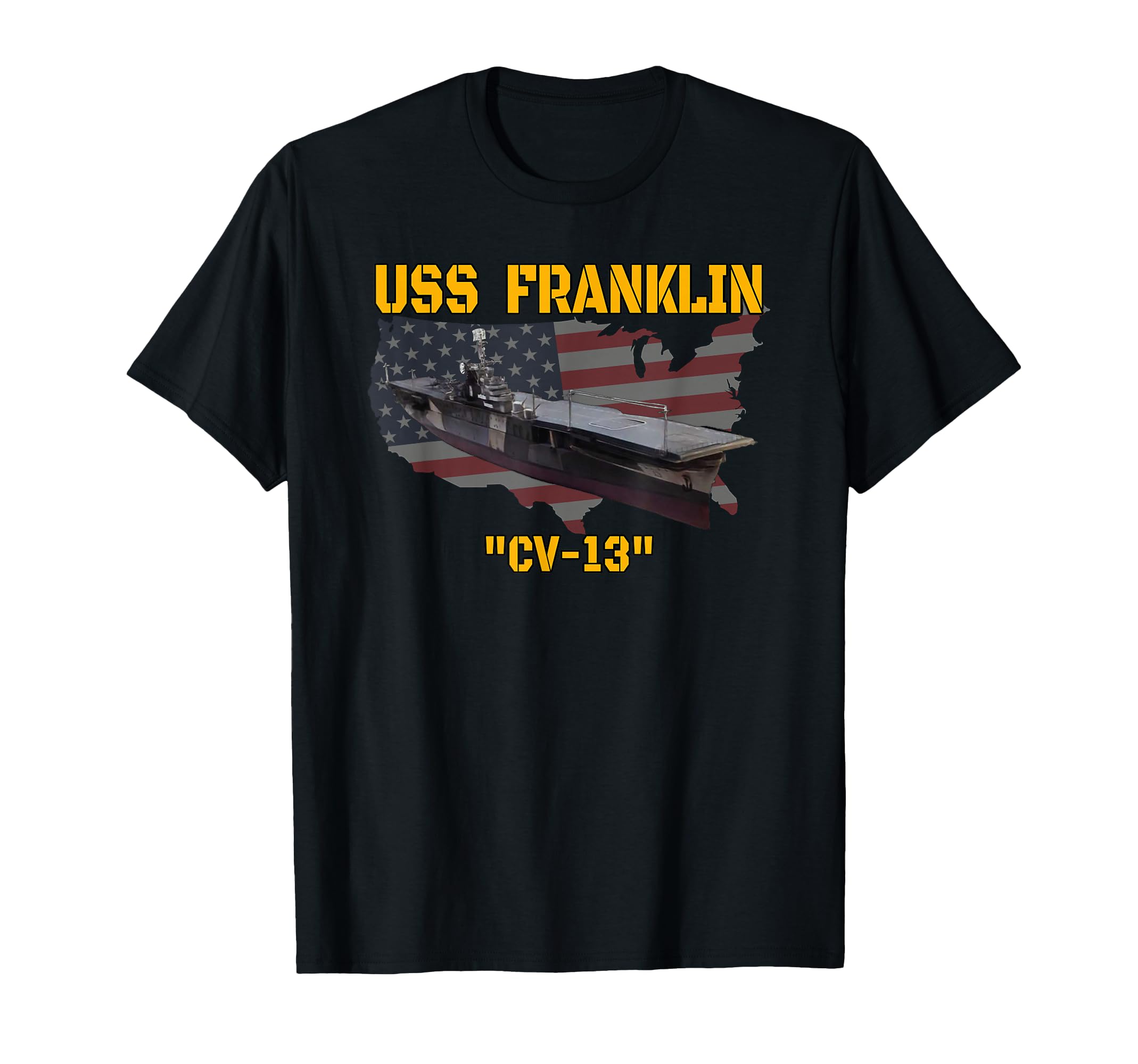 Aircraft Carrier Uss Franklin Cv T-Shirt - Casual Everyday Wear Men Women - T-Shirt, Sweatshirt, Hoodie