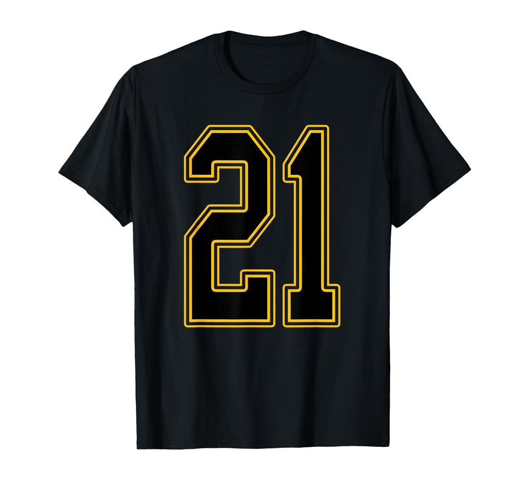 Black And Gold Number 21 Jersey Player T-Shirt - Aesthetic Graphic Unisex - T-Shirt, Sweatshirt, Hoodie