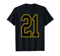 Black And Gold Number 21 Jersey Player T-Shirt - Aesthetic Graphic Unisex - T-Shirt, Sweatshirt, Hoodie