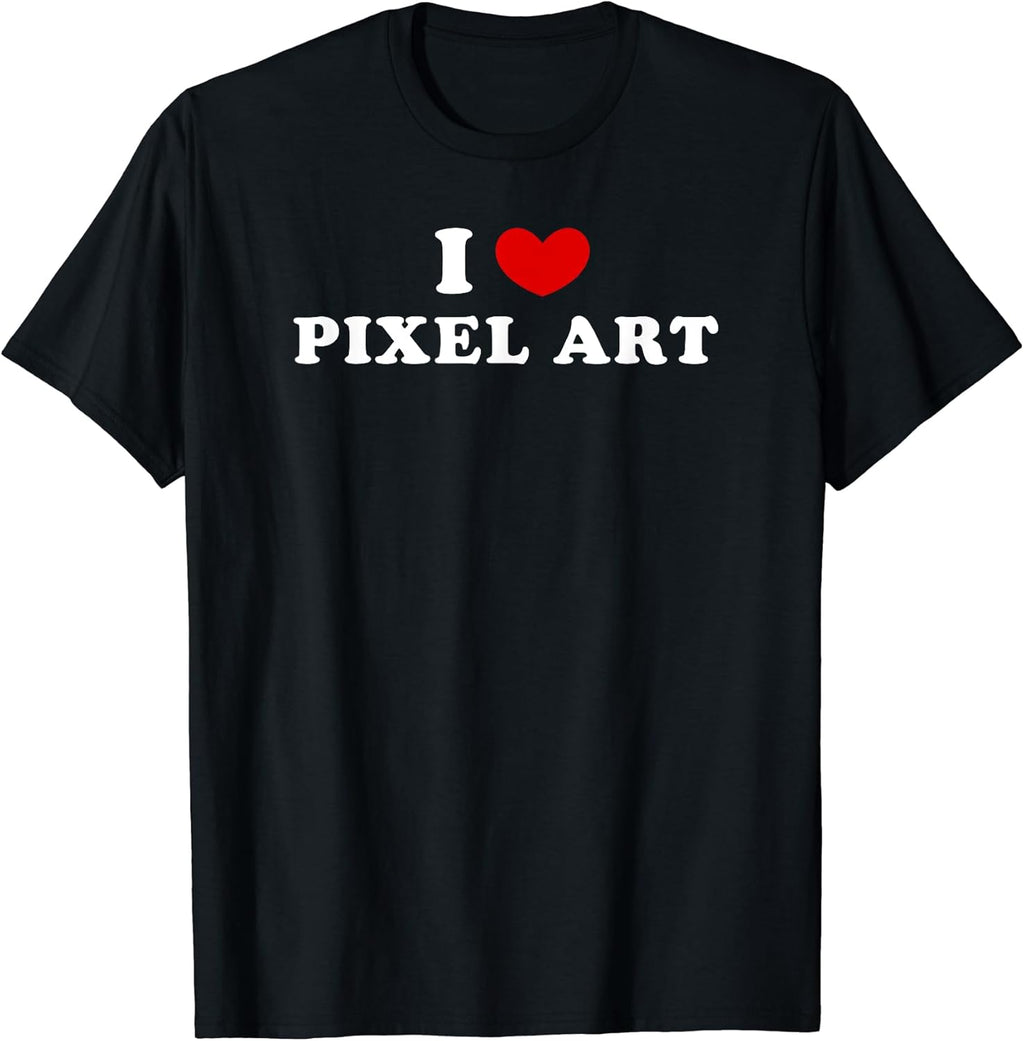 I Love Pixel Art, Heart - Adult & Kids T-Shirts, Sweatshirts & Hoodies apparel design preview 1