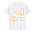 Number 54 Red Yellow White Football T-Shirt - Graphic Print for Adults - T-Shirt, Sweatshirt, Hoodie