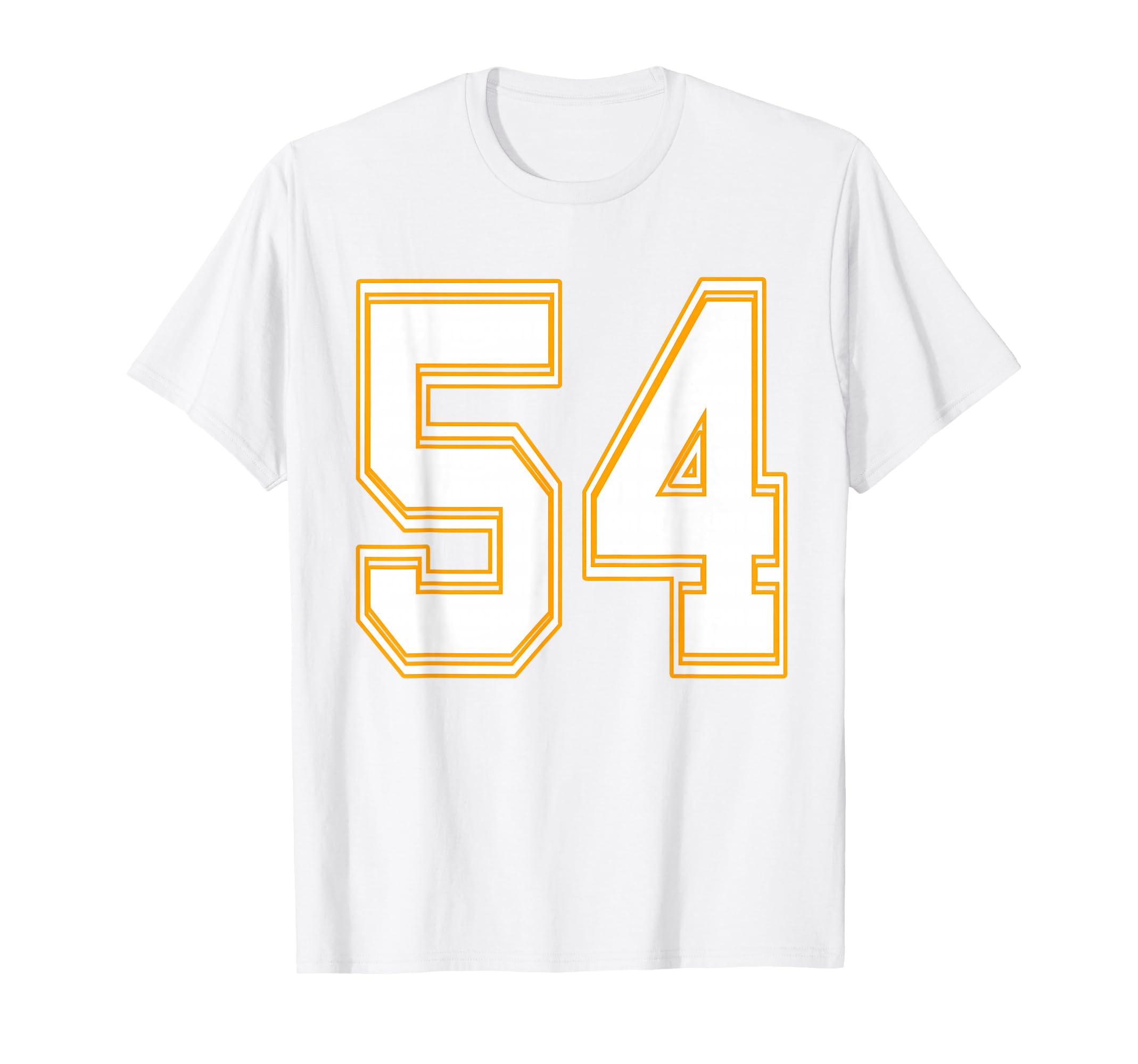 Number 54 Red Yellow White Football T-Shirt - Graphic Print for Adults - T-Shirt, Sweatshirt, Hoodie