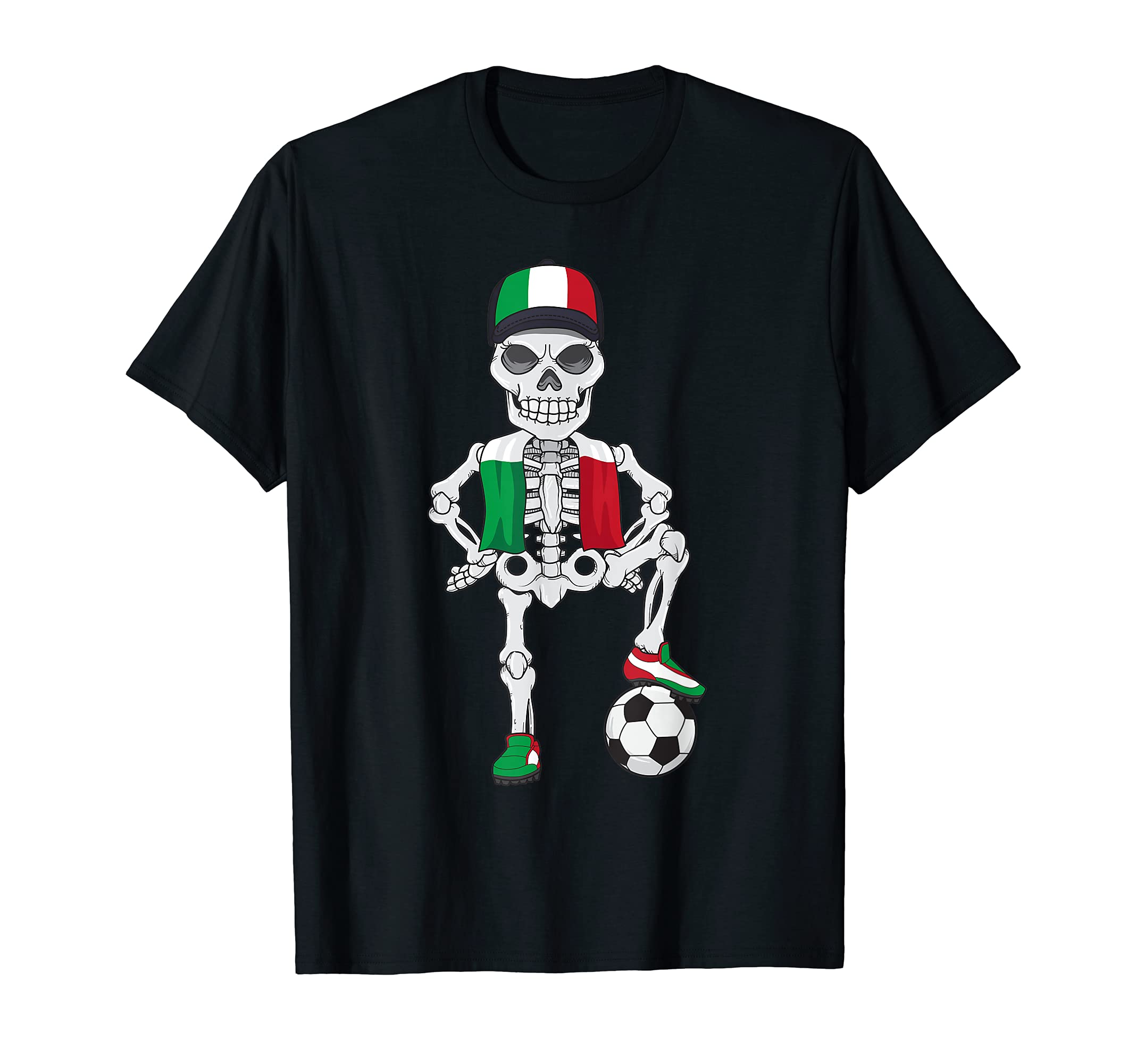 Italy Soccer Skeleton Fan Team T-Shirt - Casual Everyday Wear Unisex - T-Shirt, Sweatshirt, Hoodie