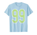 Sage Green And White Number 99 Jersey T-Shirt - Trendy Graphic for Adults - T-Shirt, Sweatshirt, Hoodie
