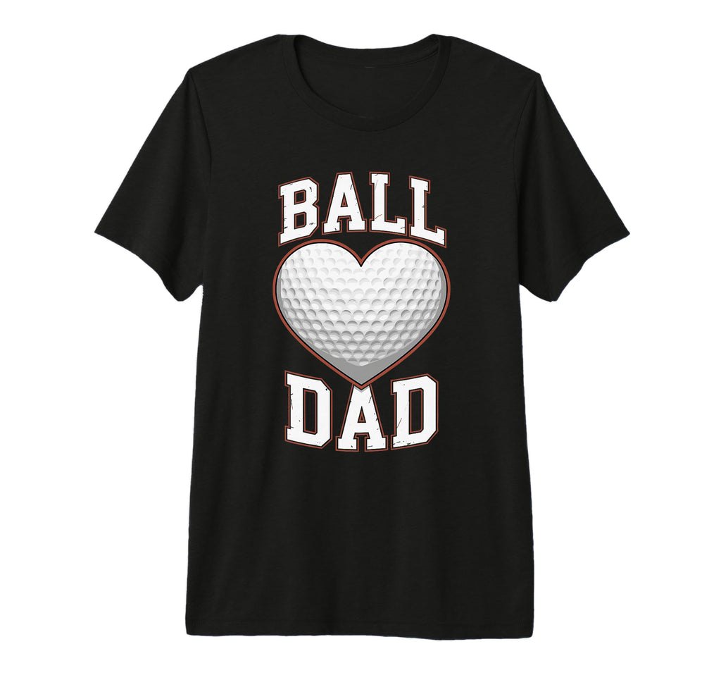Mens Ball Dad Heart Golf Ball T-Shirt - Custom Art Print for Adults - T-Shirt, Sweatshirt, Hoodie