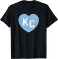 KC Heart 2 Letters (Kansas City) Love Powder Blue - Adult & Kids T-Shirts, Sweatshirts & Hoodies apparel design preview 1