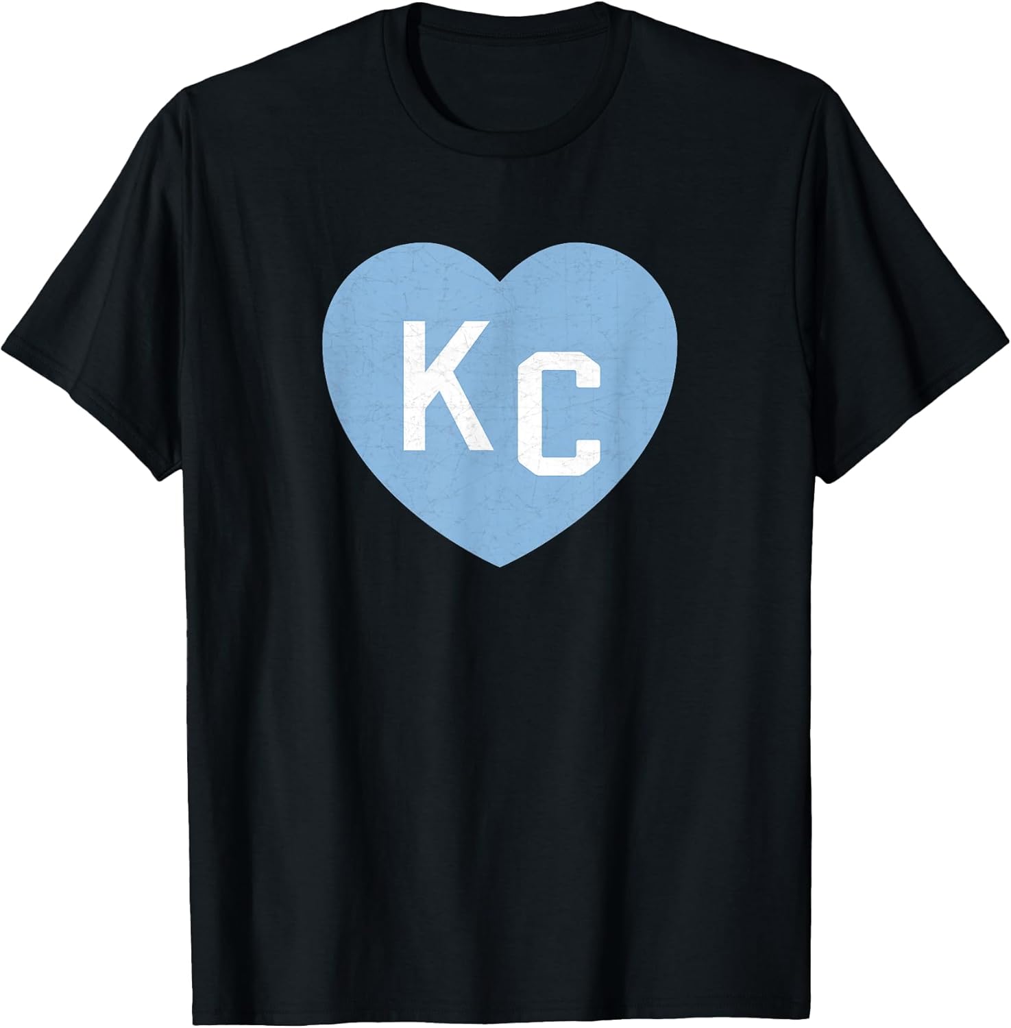 KC Heart 2 Letters (Kansas City) Love Powder Blue - Adult & Kids T-Shirts, Sweatshirts & Hoodies apparel design preview 1