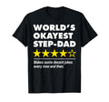 Worlds Okayest Step Dad Star Rating Dad T-Shirt - Unique Graphic Men Women - T-Shirt, Sweatshirt, Hoodie