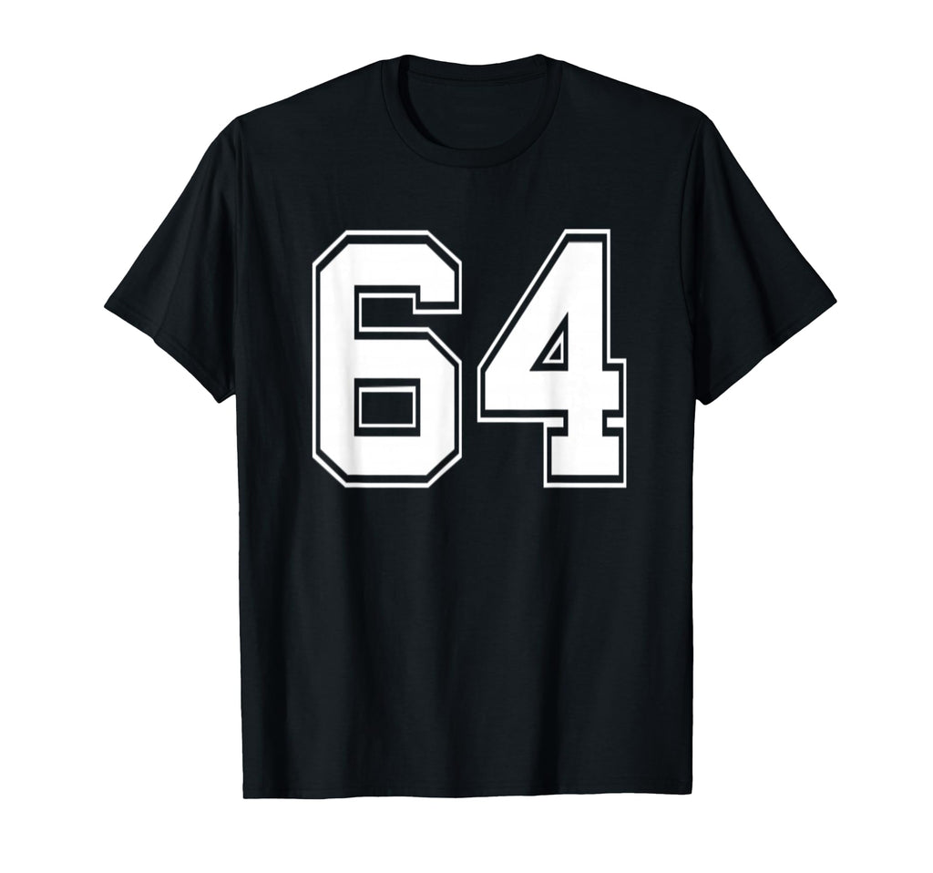Number 64 Baseball Football Soccer Hockey T-Shirt - Unique Graphic Unisex - T-Shirt, Sweatshirt, Hoodie