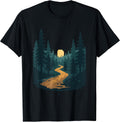 Pixel Art Forest Moon Path 8 Bit - Adult & Kids T-Shirts, Sweatshirts & Hoodies apparel design preview 1