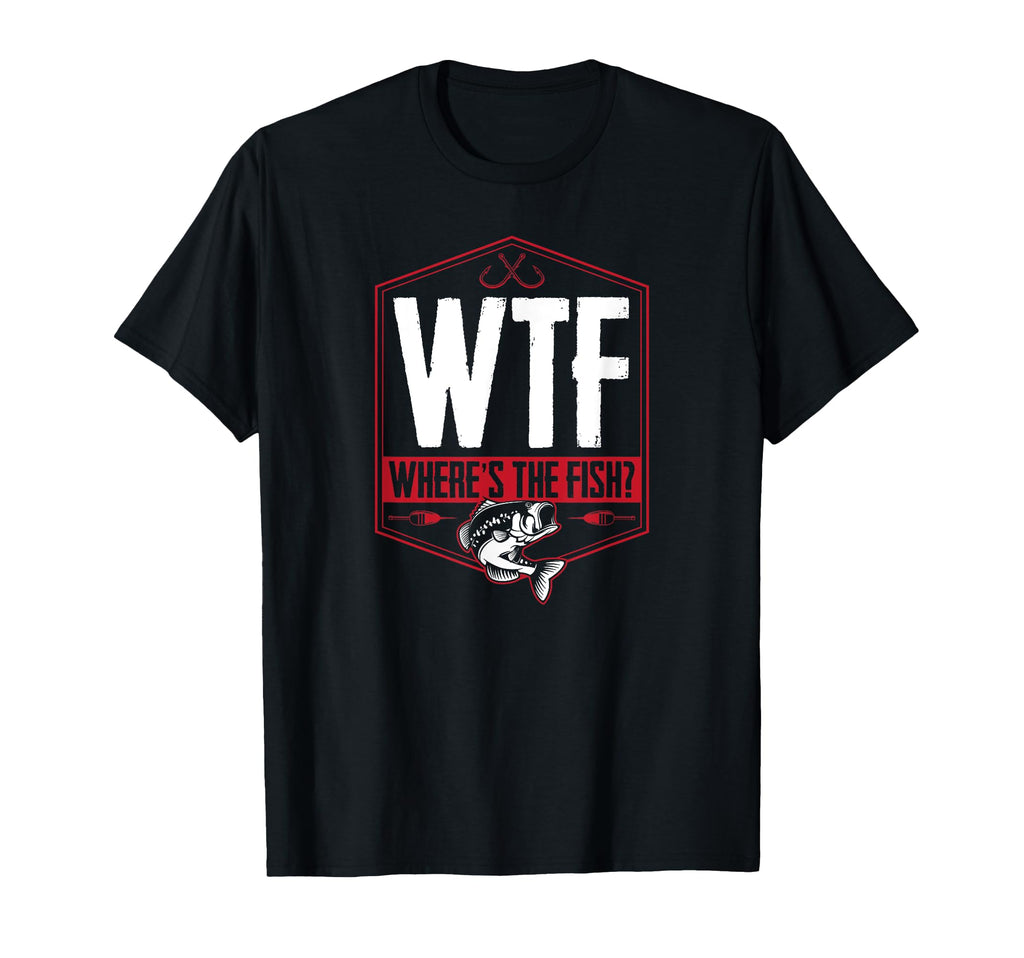 Wtf Wheres Fish Large Mouth Bass Fishing T-Shirt - Graphic Print Unisex - T-Shirt, Sweatshirt, Hoodie