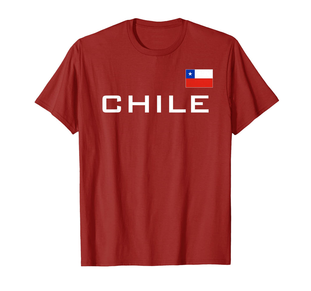 Chile Flag Sports Soccer Football T-Shirt - Minimalist Print Unisex - T-Shirt, Sweatshirt, Hoodie
