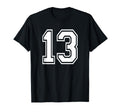 Number 13 Numbered Uniform Sports Jersey T-Shirt - Custom Art Print Unisex - T-Shirt, Sweatshirt, Hoodie