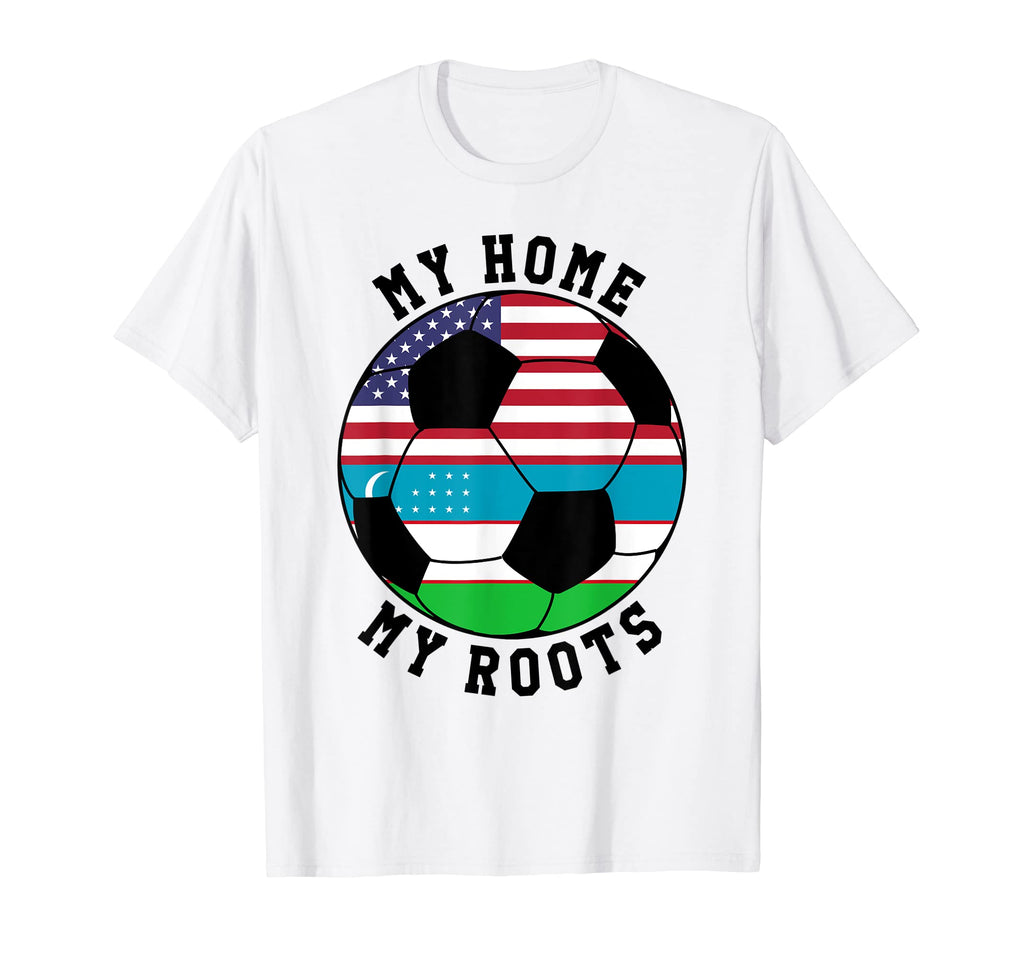 My Home My Roots Uzbekistan Flag Soccer T-Shirt - Trendy Graphic for Adults - T-Shirt, Sweatshirt, Hoodie