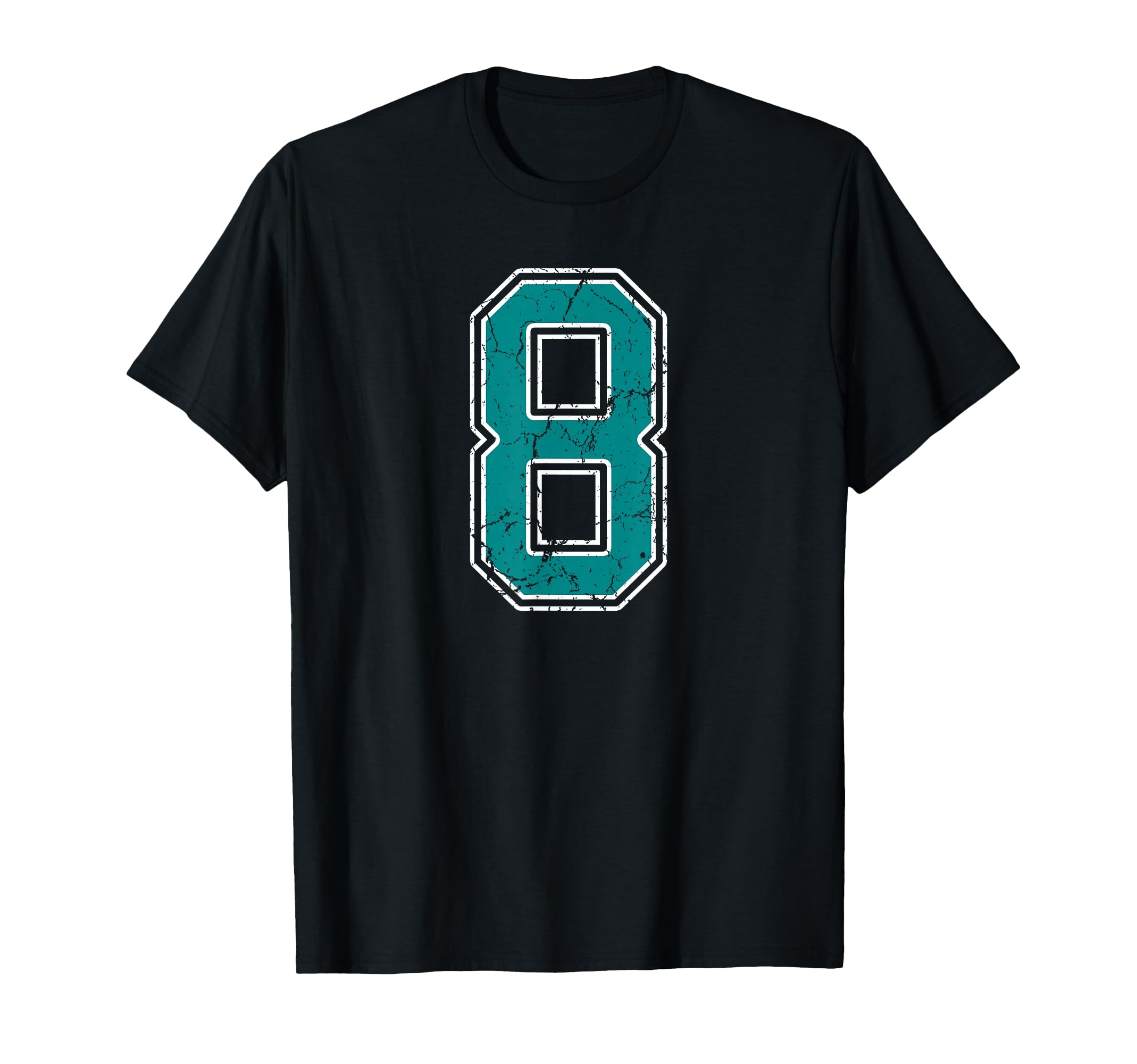 Teal And White Number 8 Jersey Player T-Shirt - Unique Graphic Men Women - T-Shirt, Sweatshirt, Hoodie