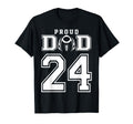 Custom Proud Football Dad Number 24 T-Shirt - Minimalist Print Men Women - T-Shirt, Sweatshirt, Hoodie