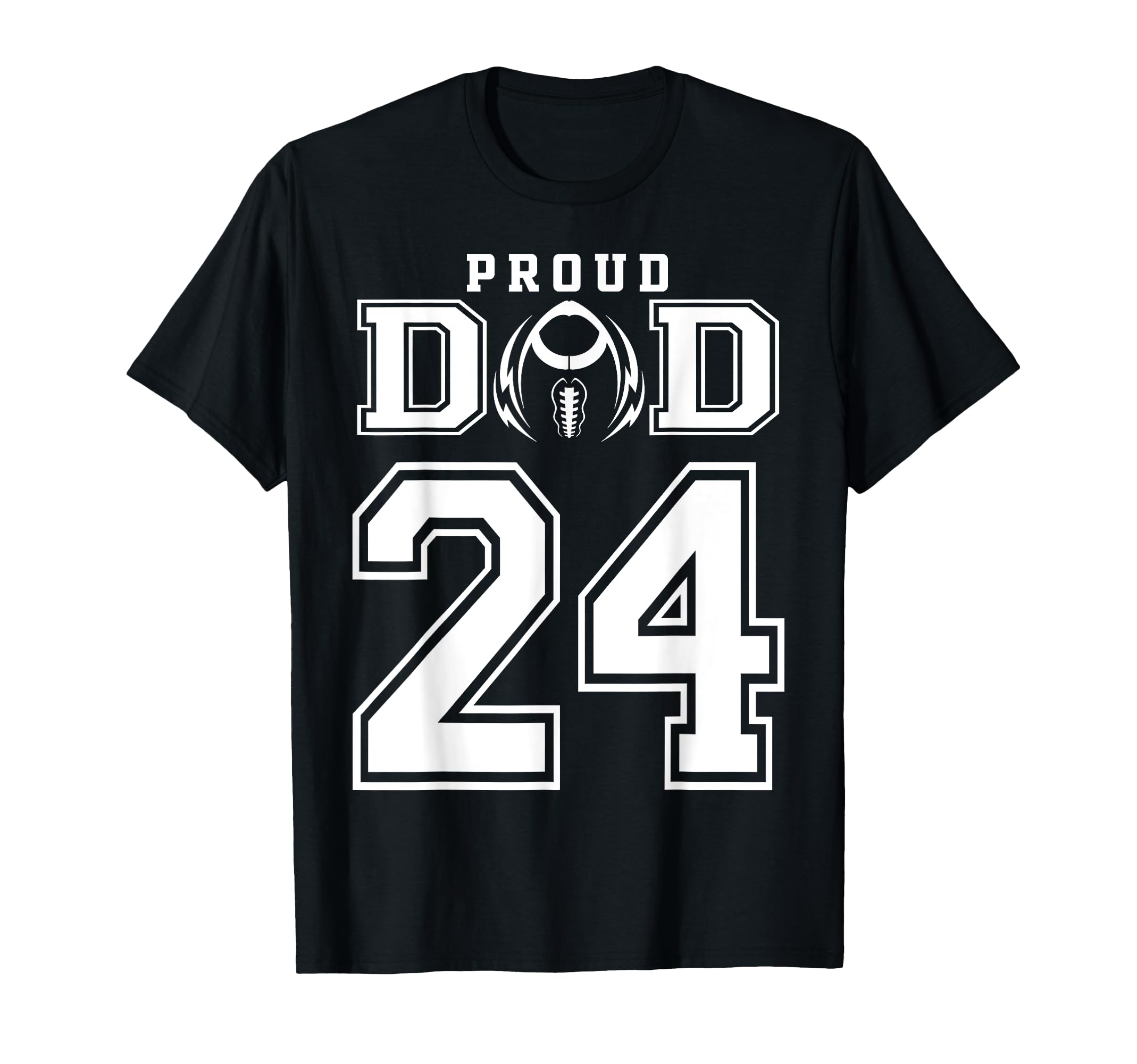 Custom Proud Football Dad Number 24 T-Shirt - Minimalist Print Men Women - T-Shirt, Sweatshirt, Hoodie