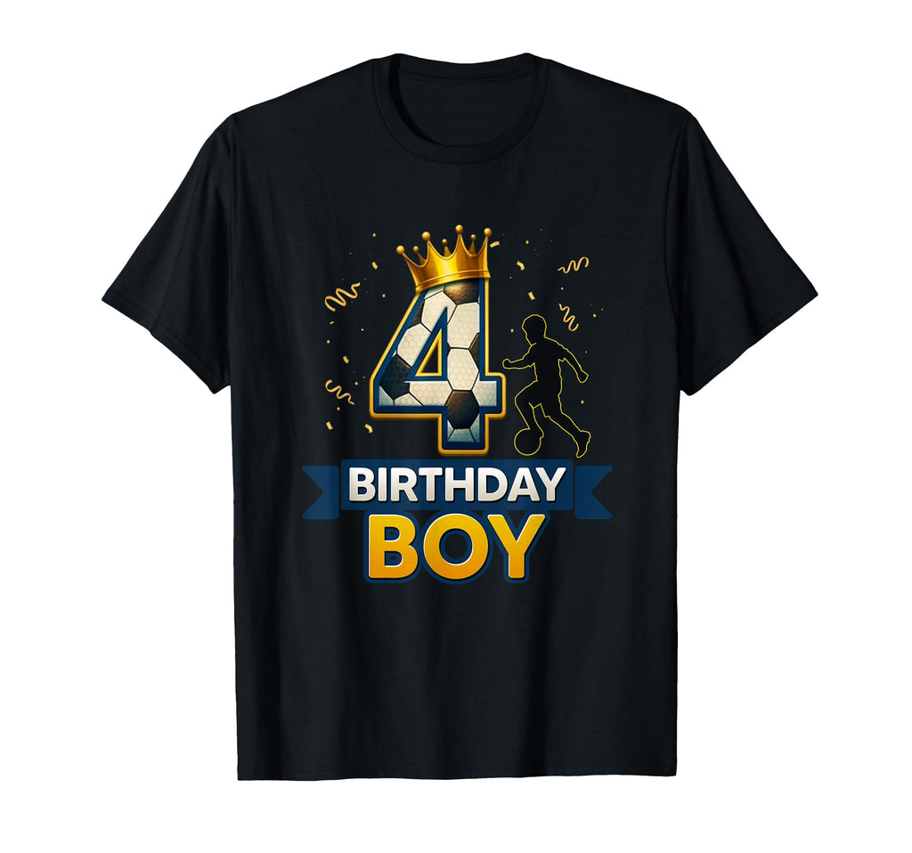 4Th Birthday Soccer Sports Lover 4 T-Shirt - Aesthetic Graphic for Adults - T-Shirt, Sweatshirt, Hoodie