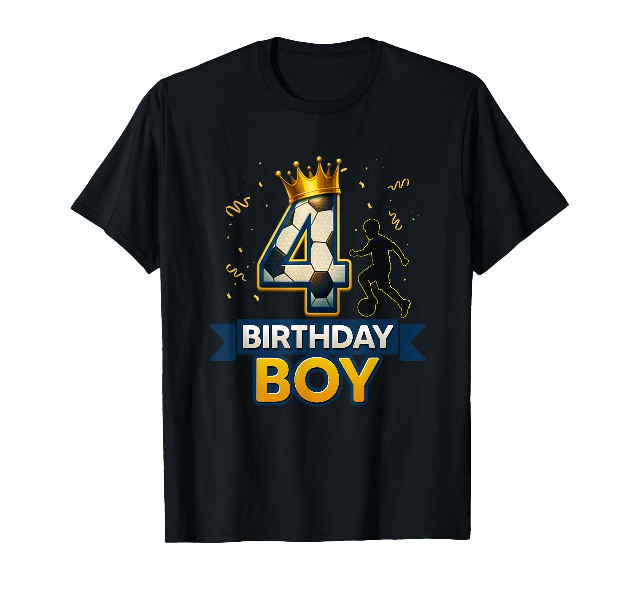 4Th Birthday Soccer Sports Lover 4 T-Shirt - Aesthetic Graphic for Adults - T-Shirt, Sweatshirt, Hoodie