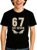 Six Seven 6 7 Meme Funny Black Short Sleeve Graphic - Adult & Kids T-Shirts, Sweatshirts & Hoodies apparel design preview 1