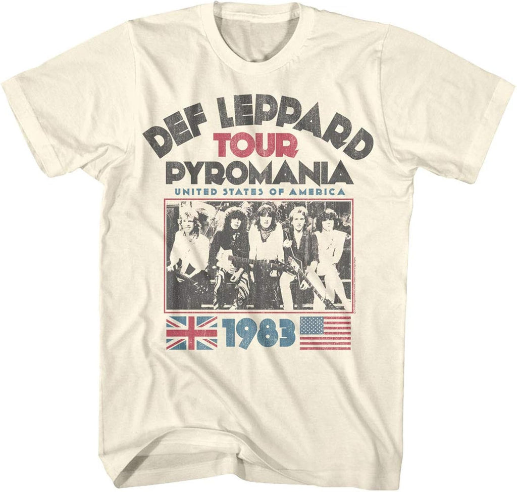 Def Leppard Rock Band 1983 USA Pyromania Tour, Crew - Adult & Kids T-Shirts, Sweatshirts & Hoodies apparel design preview 1