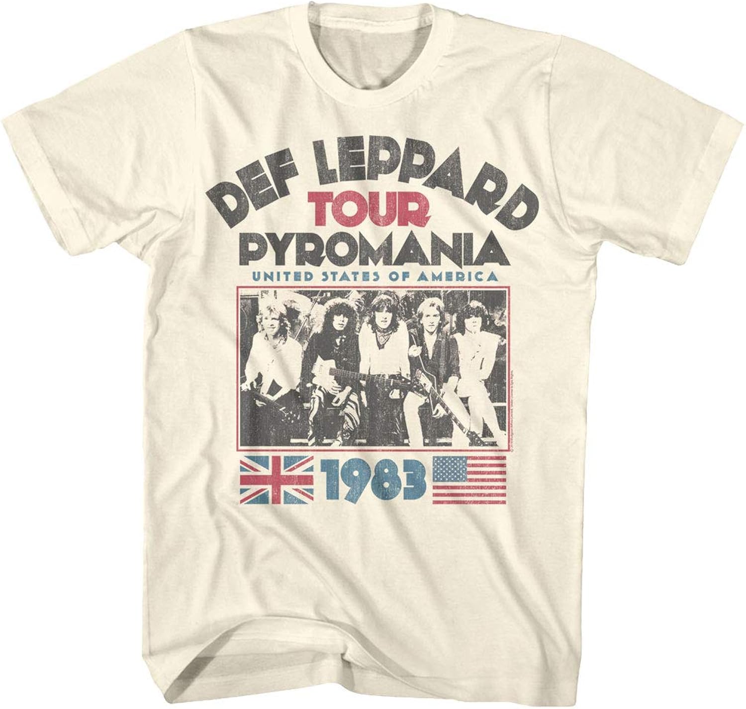 Def Leppard Rock Band 1983 USA Pyromania Tour, Crew - Adult & Kids T-Shirts, Sweatshirts & Hoodies apparel design preview 1