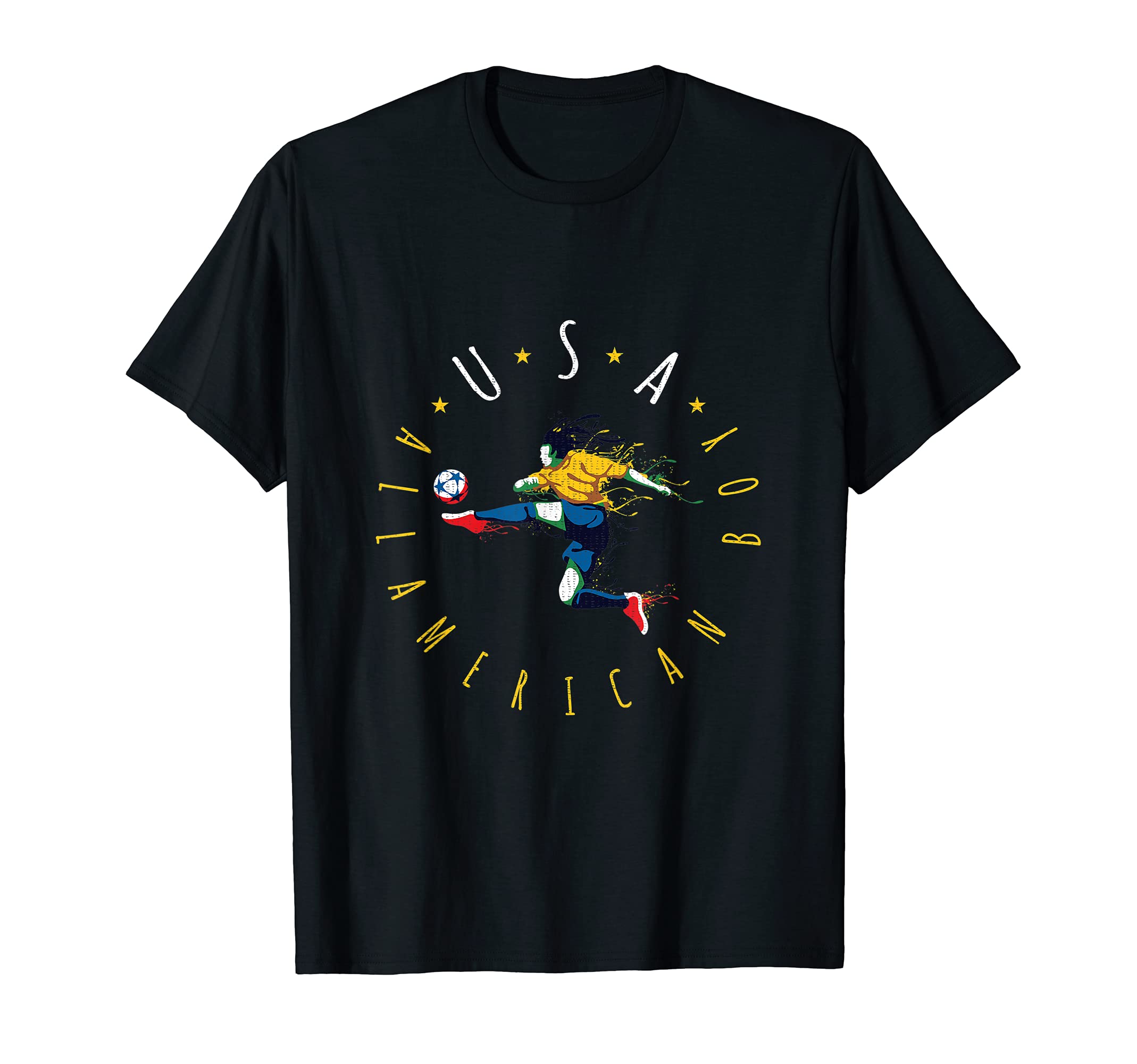 Mens Usa All American Soccer Player T-Shirt - Custom Art Print Men Women - T-Shirt, Sweatshirt, Hoodie