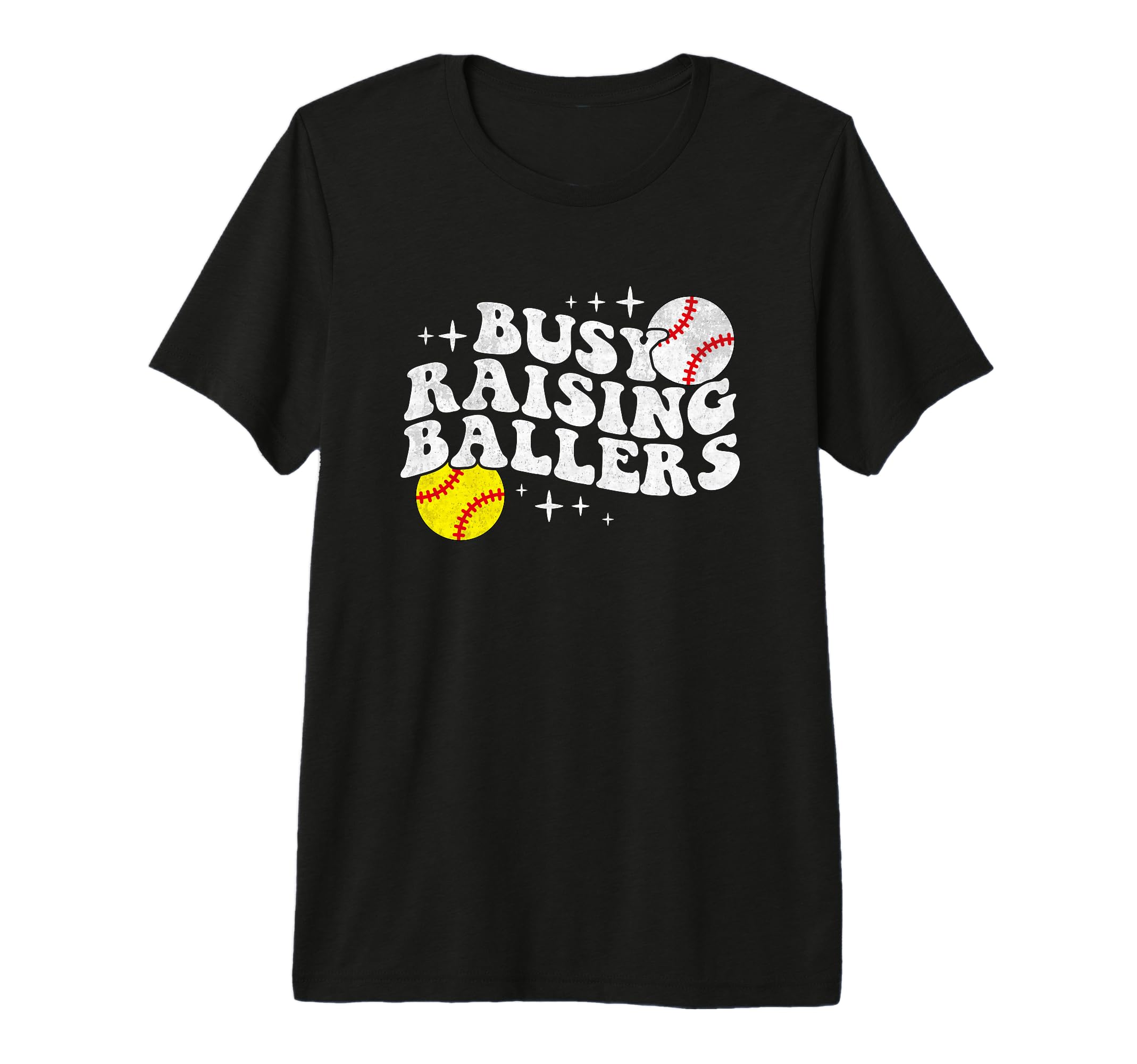 Busy Raising Ballers Softball Baseball T-Shirt - Trendy Graphic for Adults - T-Shirt, Sweatshirt, Hoodie