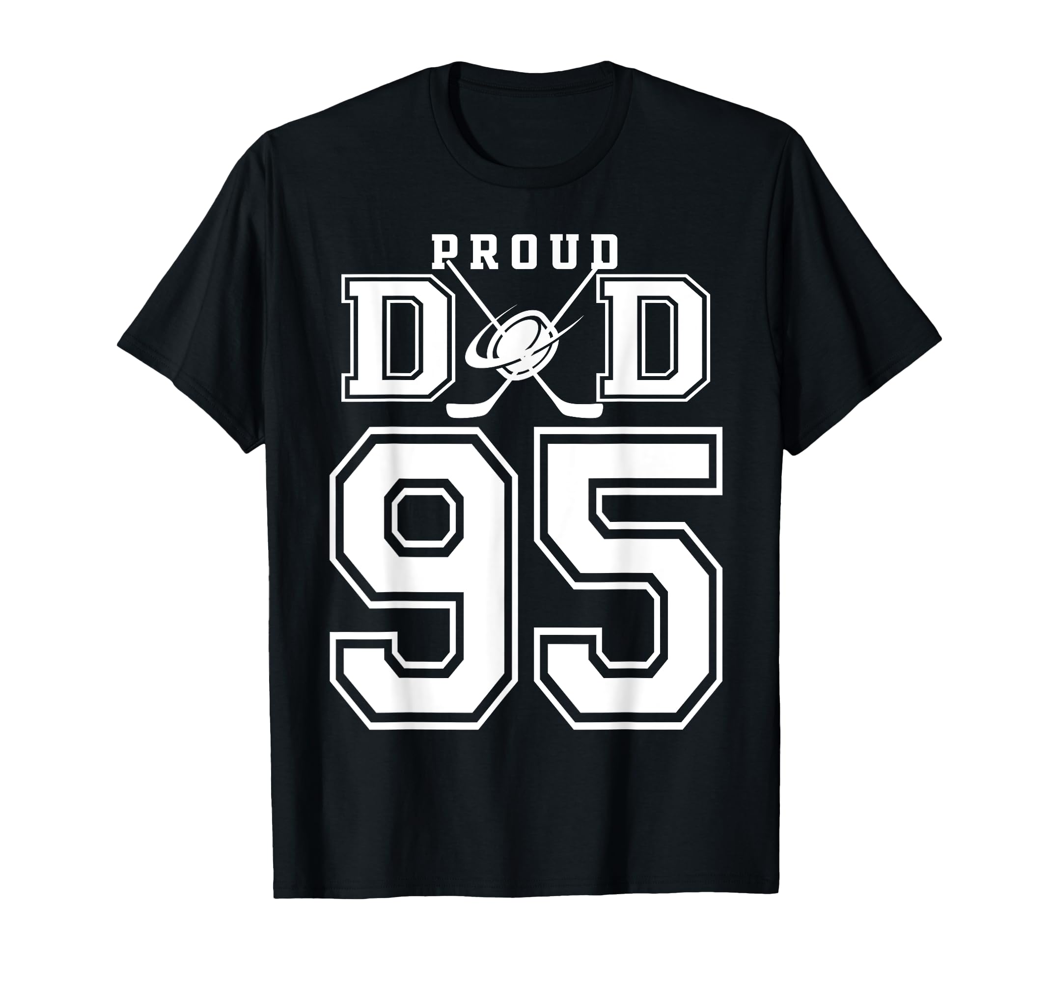 Number 95 Custom Proud Hockey Dad T-Shirt - Minimalist Print Unisex - T-Shirt, Sweatshirt, Hoodie