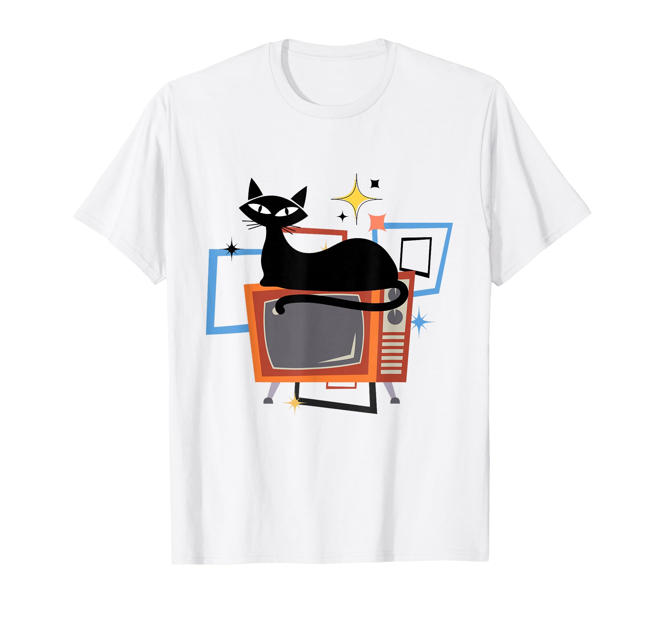 Atomic Age Mid Century Cat Tv Modern T-Shirt - Streetwear Style Men Women - T-Shirt, Sweatshirt, Hoodie