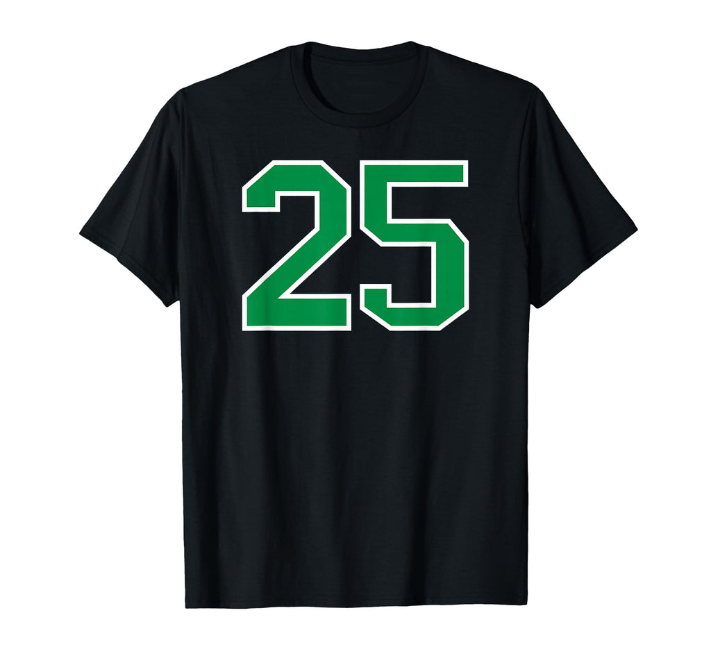 White Green Sports Team Number 25 T-Shirt - Minimalist Print for Adults - T-Shirt, Sweatshirt, Hoodie