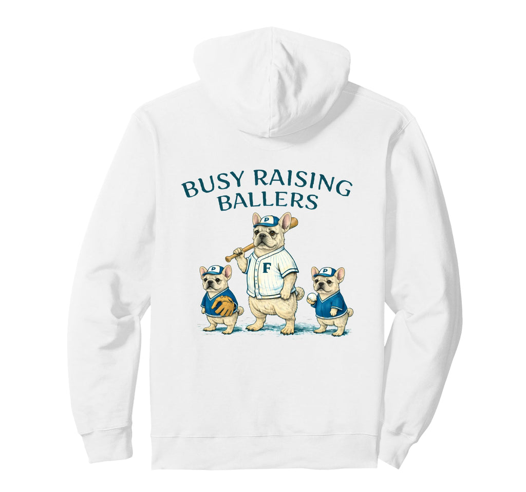 Busy Raising Baller Baseball Softball Mom Hoodie - Graphic Print Unisex - T-Shirt, Sweatshirt, Hoodie
