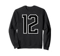 White Black Sport Team Number Sweatshirt - Casual Everyday Wear for Adults - T-Shirt, Sweatshirt, Hoodie