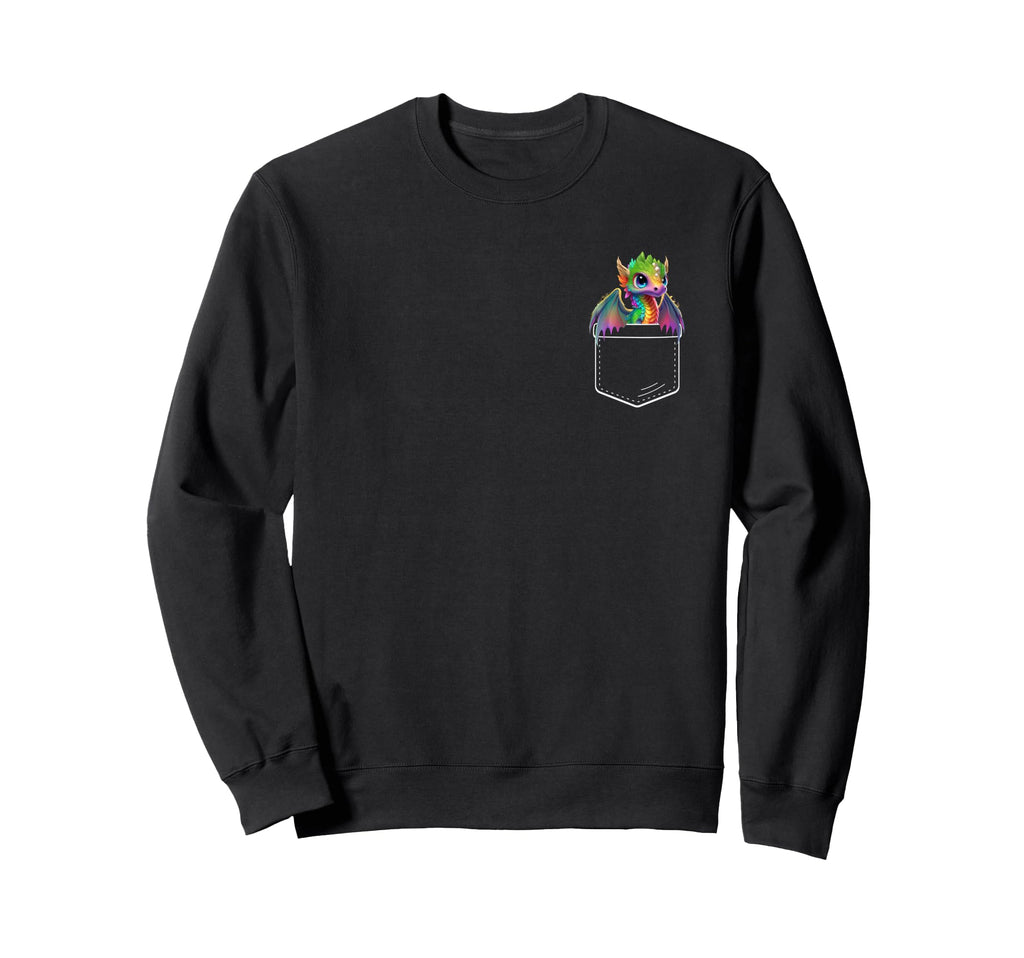 Dragon Pocket Detail Teen Sweatshirt - Aesthetic Graphic for Adults - T-Shirt, Sweatshirt, Hoodie