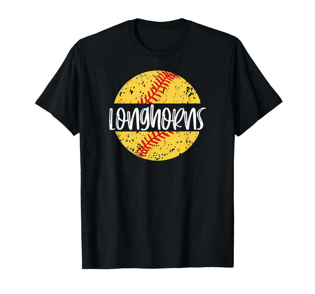 Longhorns Softball Team Mascot School T-Shirt - Novelty Apparel for Adults - T-Shirt, Sweatshirt, Hoodie