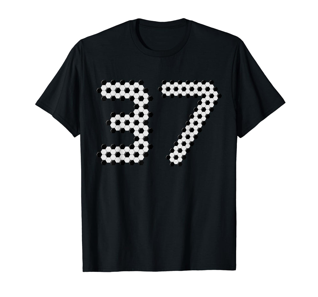 Fun 37Th Birthday Soccer Themed 37 Year T-Shirt - Minimalist Print Unisex - T-Shirt, Sweatshirt, Hoodie
