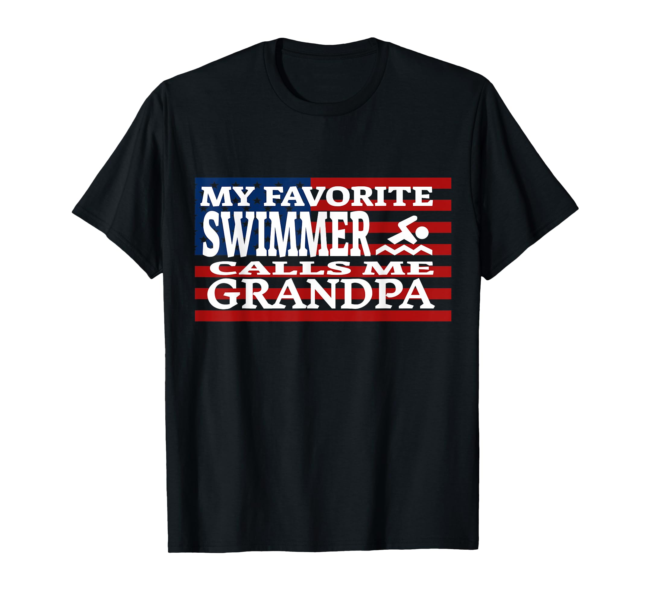Swim Grandpa Funny Cheer Flag T-Shirt - Fun Novelty Design for Adults - T-Shirt, Sweatshirt, Hoodie
