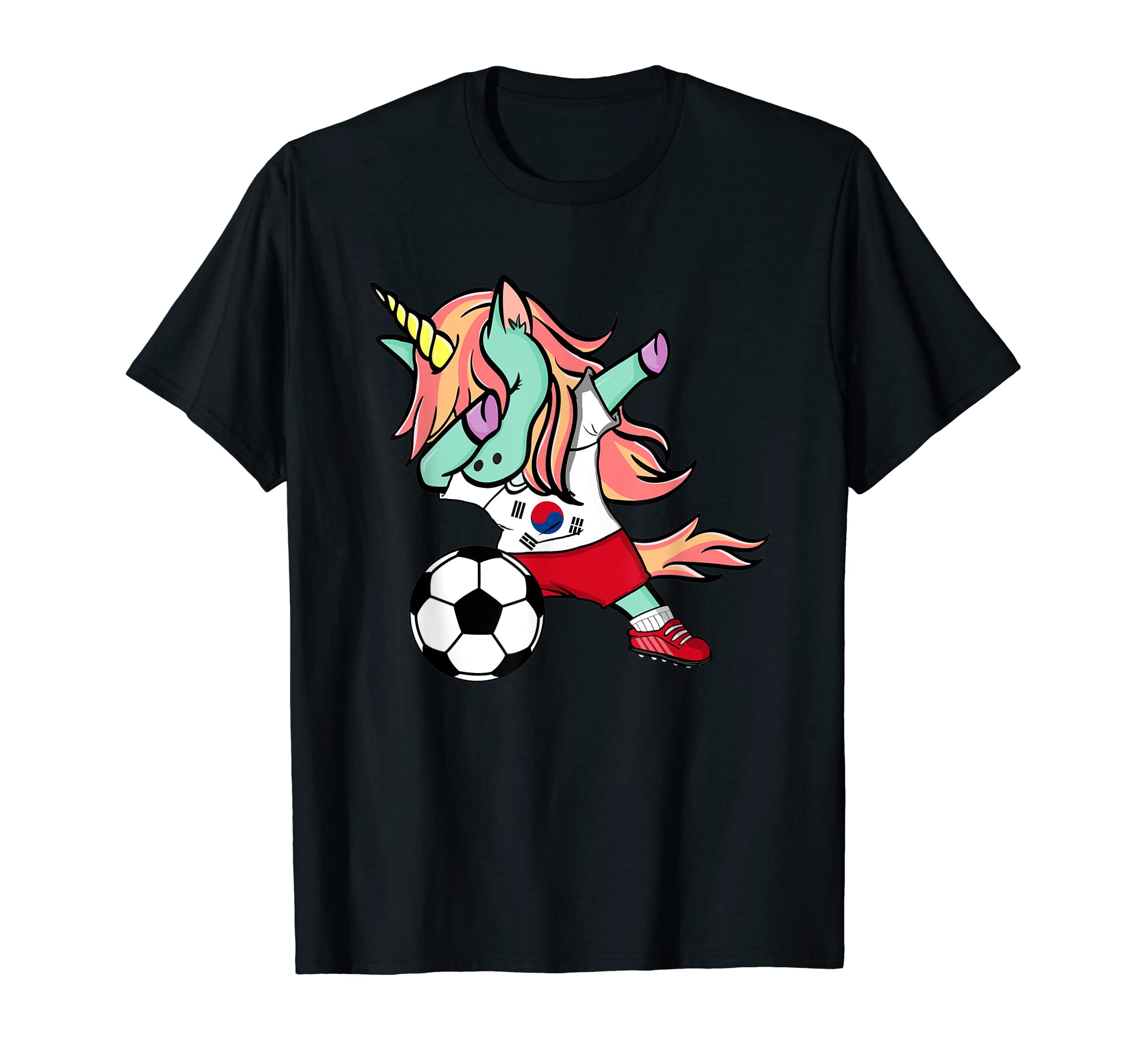 Dabbing Unicorn South Korea Soccer Fans T-Shirt - Unique Graphic Men Women - T-Shirt, Sweatshirt, Hoodie