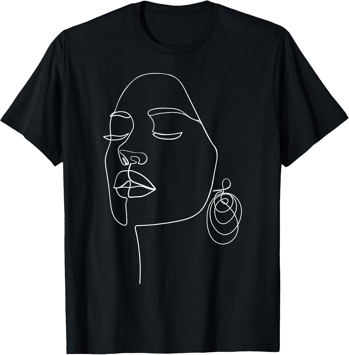 One Line Art Face Minimalist Artist Gifts DEILLUM - Adult & Kids T-Shirts, Sweatshirts & Hoodies apparel design preview 1