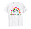 Peace Love Soccer Player Rainbow Teen T-Shirt - Aesthetic Graphic Unisex - T-Shirt, Sweatshirt, Hoodie